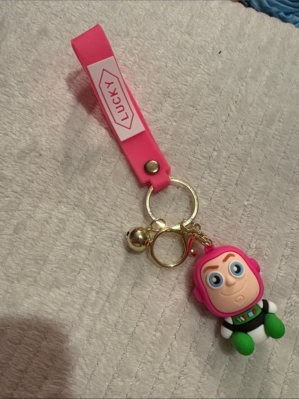 Lucky Brand Pink Astronaut Character Keychain Charm